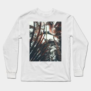 Palm Trees and Airplane - Aesthetic Long Sleeve T-Shirt